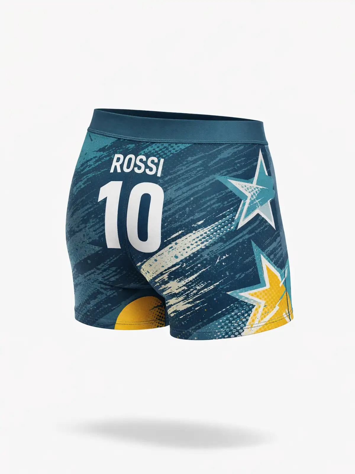 Shorts Elevate esempio retro con nome e numero