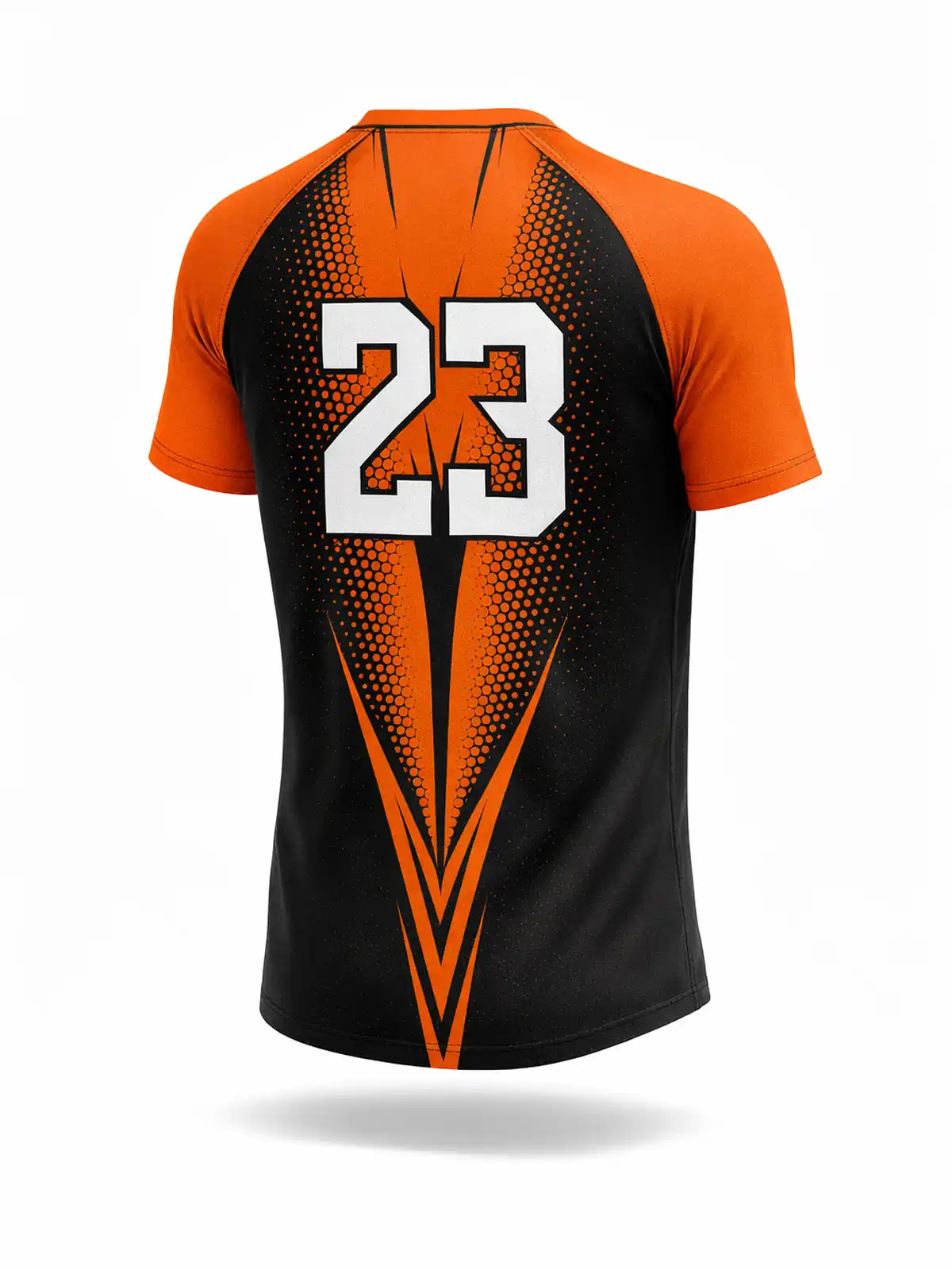 T-shirt Sprint Round Collar esempio retro con nome e numero